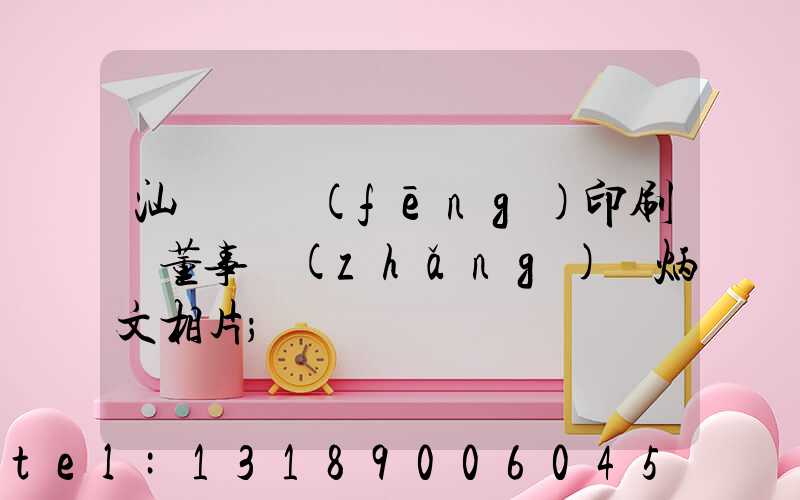 汕頭東風(fēng)印刷廠董事長(zhǎng)黃炳文相片