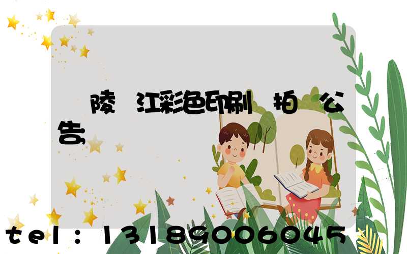 銅陵長江彩色印刷廠拍賣公告