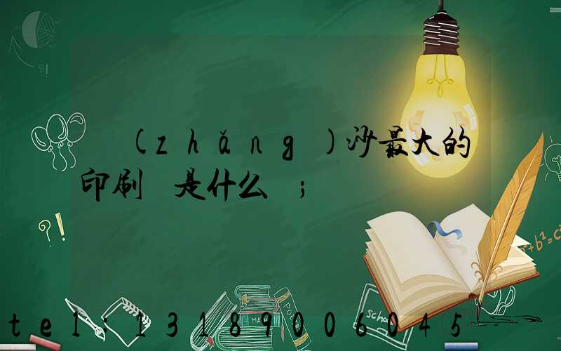 長(zhǎng)沙最大的印刷廠是什么廠