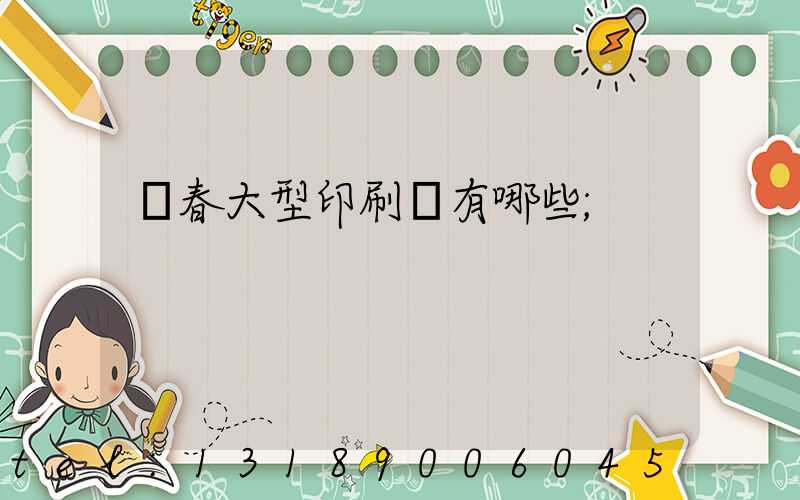 長春大型印刷廠有哪些